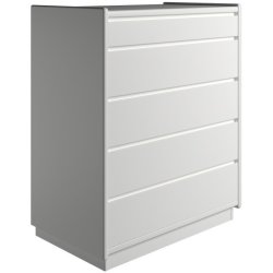 Krone 80 cm bred kommode med 5 skuffer hvidlakeret - Dansk produceret.