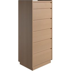 Krone kommode 50 cm bred med 6 skuffer i bgefiner - Dansk produceret.