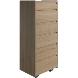 Krone kommode 50 cm bred med 6 skuffer i olieret egefiner - Dansk produceret.