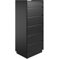 Krone kommode 50 cm bred med 6 skuffer sort lakeret - Dansk produceret.