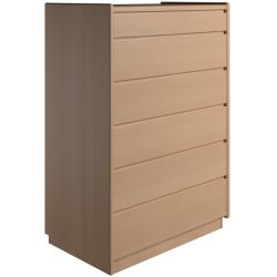 Krone 80 cm bred kommode med 6 skuffer i bgefiner - Dansk produceret.