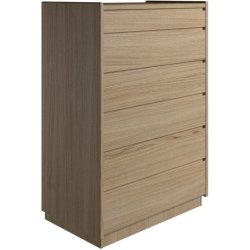 Krone 80 cm bred kommode med 6 skuffer i olieret egefiner - Dansk produceret.