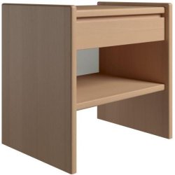 Krone sengebord 50 cm bred med 1 skuffe og 1 hylde - Dansk produceret.