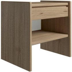 Krone sengebord 50 cm bred med 1 skuffe og 1 hylde - Dansk produceret.