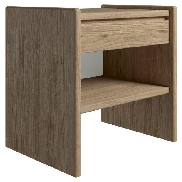 Krone sengebord 50 cm bred med 1 skuffe og 1 hylde - Dansk produceret.