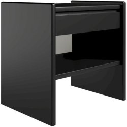 Krone sengebord 50 cm bred med 1 skuffe og 1 hylde - Dansk produceret.