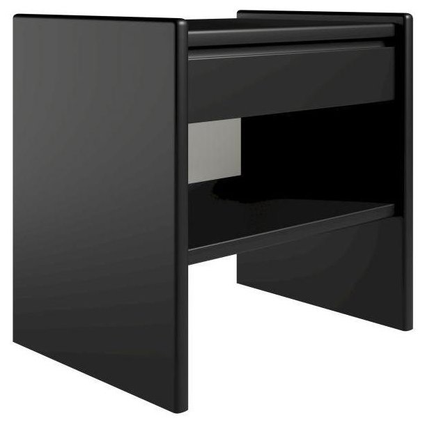 Krone sengebord 50 cm bred med 1 skuffe og 1 hylde - Dansk produceret.