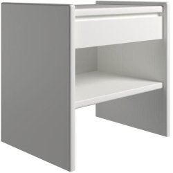 Krone sengebord 50 cm bred med 1 skuffe og 1 hylde - Dansk produceret.