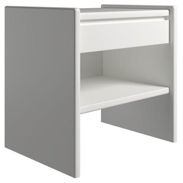 Krone sengebord 50 cm bred med 1 skuffe og 1 hylde - Dansk produceret.