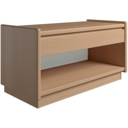 Krone sengebord i bgefiner 80 cm bred med 1 skuffe og 1 rum  - Dansk produceret.