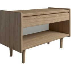 Krone sengebord i olieret egefiner 80 cm bred  med 1 skuffe og 1 rum  - Dansk produceret.