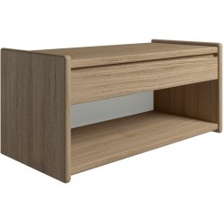 Krone sengebord i olieret egefiner 80 cm bred  med 1 skuffe og 1 rum  - Dansk produceret.