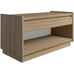 Krone sengebord i olieret egefiner 80 cm bred  med 1 skuffe og 1 rum  - Dansk produceret.