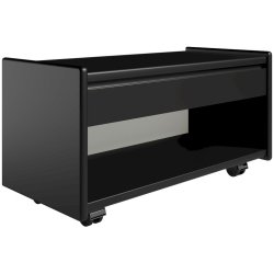 Krone sengebord sort lakeret 80 cm bred  med 1 skuffe og 1 rum  - Dansk produceret.