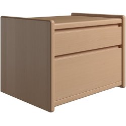 Krone sengebord 50 cm bred i bgefiner med 2 skuffer  - Dansk produceret.