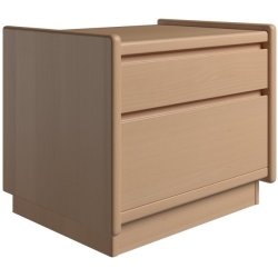 Krone sengebord 50 cm bred i bgefiner med 2 skuffer  - Dansk produceret.