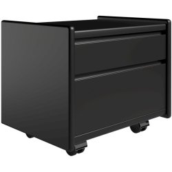 Krone sengebord 50 cm bred sort lakeret med 2 skuffer  - Dansk produceret.