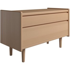 Krone sengebord i bgefiner 80 cm bred med 2 skuffer  - Dansk produceret.