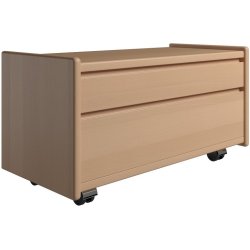 Krone sengebord i bgefiner 80 cm bred med 2 skuffer  - Dansk produceret.