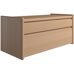 Krone sengebord i bgefiner 80 cm bred med 2 skuffer  - Dansk produceret.