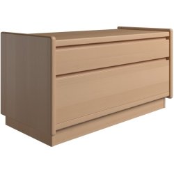 Krone sengebord i bgefiner 80 cm bred med 2 skuffer  - Dansk produceret.