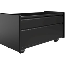 Krone sengebord sort lakeret 80 cm bred med 2 skuffer  - Dansk produceret.