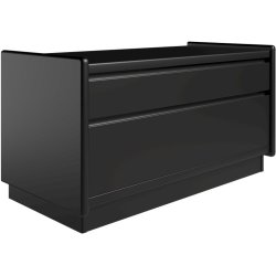 Krone sengebord sort lakeret 80 cm bred med 2 skuffer  - Dansk produceret.