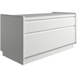 Krone sengebord hvid lakeret 80 cm bred med 2 skuffer  - Dansk produceret.