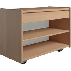 Krone 80 cm bredt sengebord i bgefiner med 1 skuffe og 1 hylde  - Dansk produceret.