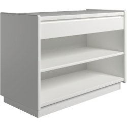 Krone 80 cm bredt hvidlakeret sengebord  med 1 skuffe og 1 hylde  - Dansk produceret.