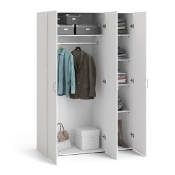 Saga 175  garderobeskab 115 cm bredt, 3 dr og 5 hylder