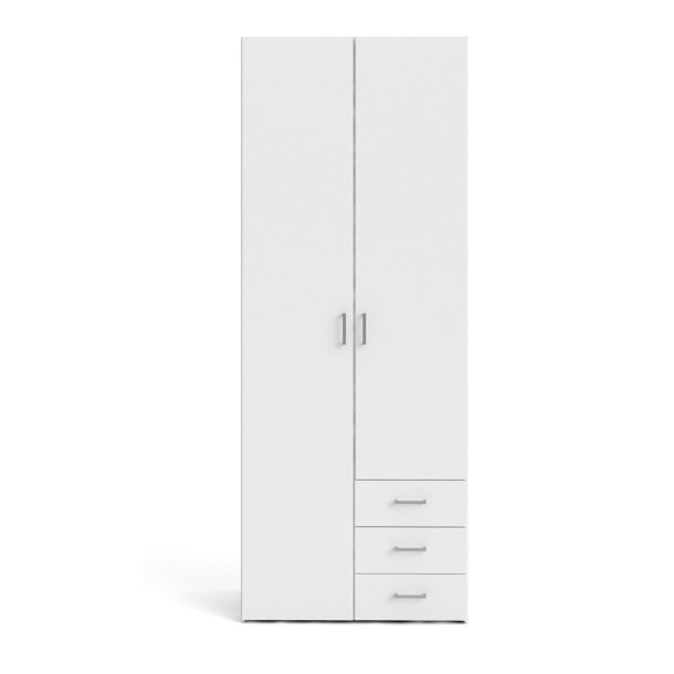 Saga 200 garderobeskab 78 cm bredt, 2 dr og 3 skuffer