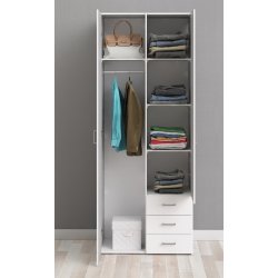 Saga 200 garderobeskab 78 cm bredt, 2 dr og 3 skuffer