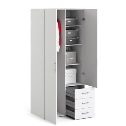 Saga 175 garderobeskab 78 cm bredt, 2 dr og 3 skuffer