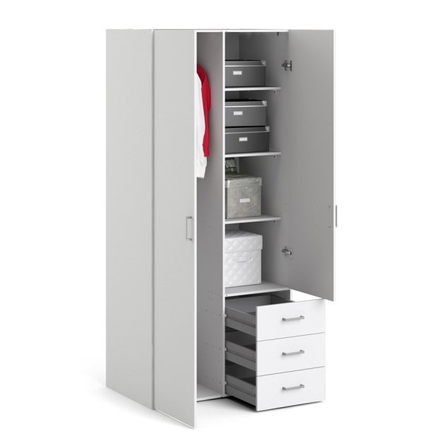 Saga 175 garderobeskab 78 cm bredt, 2 dr og 3 skuffer