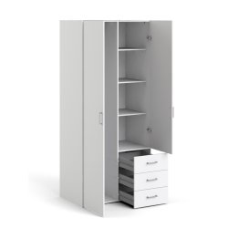 Saga 175 garderobeskab 78 cm bredt, 2 dr og 3 skuffer