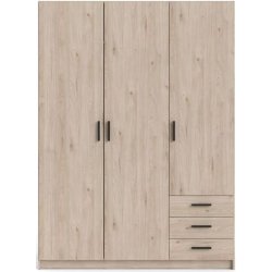 Dana garderobeskab ege look 147 cm bredt med 3 dre og 3 skuffer.