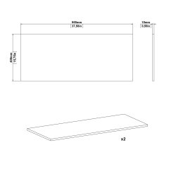Pakke med 2 stk. hvide 95,5 cm bredde hylder til Dana garderobeskabe.