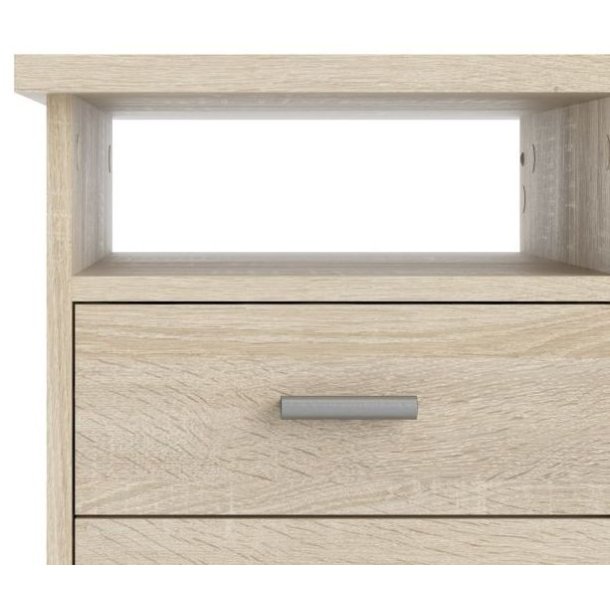 Prestige skrivebord i ege look 110 x 48 cm med 4 skuffer og 1 bent rum.