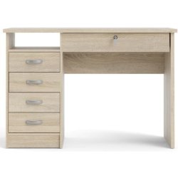 Prestige skrivebord i ege struktur 109 x 48 cm med 5 skuffer.