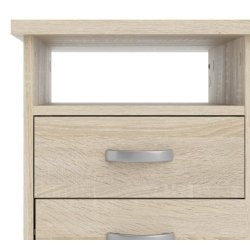 Prestige skrivebord i ege struktur 109 x 48 cm med 5 skuffer.