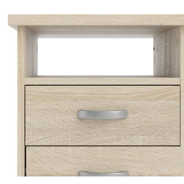 Prestige skrivebord i ege struktur 109 x 48 cm med 5 skuffer.