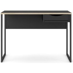 Prestige sort skrivebord 110 x 48 cm med 1 skuffe og metalstel.