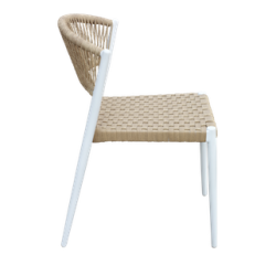 Cafe-Modern spisebordsstol til inde og udendrs - hvid/natur