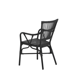Cafe-lux spisebordsstol med armln til inde og udendrs - Sort