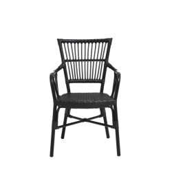 Cafe-lux spisebordsstol med armln til inde og udendrs - Sort