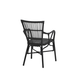 Cafe-lux spisebordsstol med armln til inde og udendrs - Sort