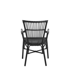 Cafe-lux spisebordsstol med armln til inde og udendrs - Sort