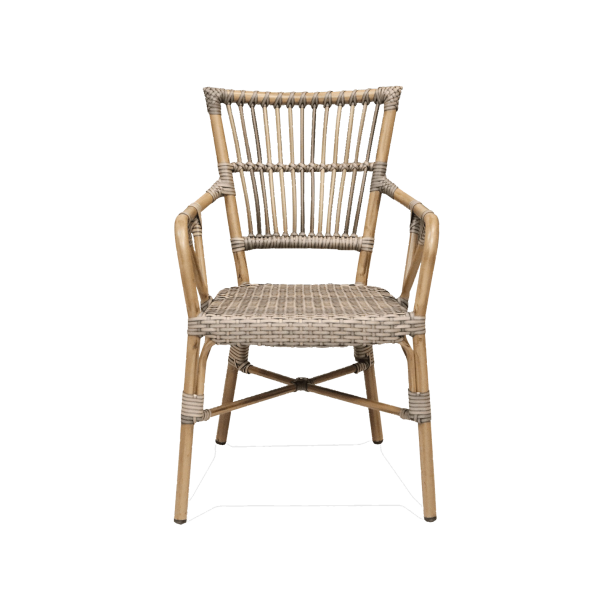 Cafe-lux spisebordsstol med armln til inde og udendrs - natur