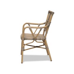 Cafe-lux spisebordsstol med armln til inde og udendrs - natur